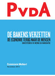 Omslag PvdA-rapport De bakens verzetten, geef de economie terug aan de mensen - Gepresenteerd npvember 2013